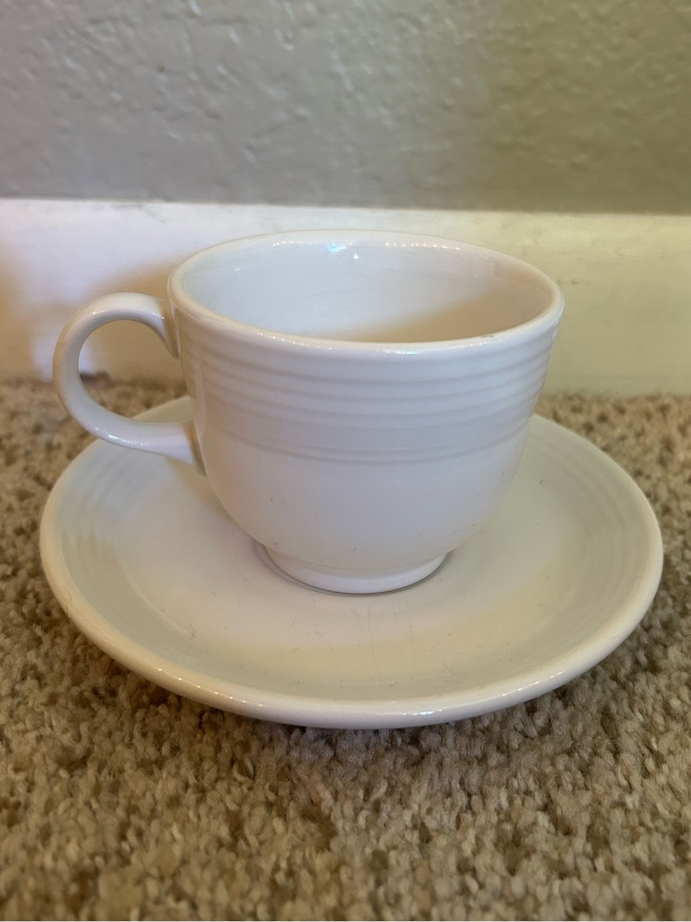 Vintage Homer Laughlin Fiesta White Teacup and Saucer